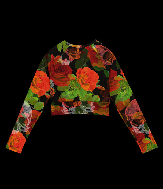 „Roses“ Recycled long-sleeve crop top