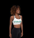 Load image into Gallery viewer, White green Padded Sports Bra
