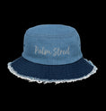 Load image into Gallery viewer, „Palm Street“ Distressed denim bucket hat
