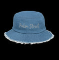 Load image into Gallery viewer, „Palm Street“ Distressed denim bucket hat
